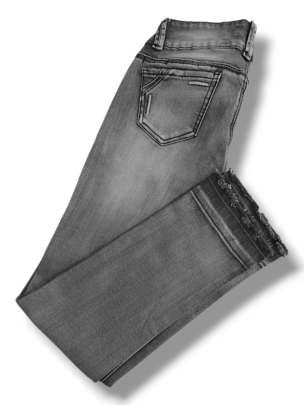 Paparazzi Women's Gray Distressed Jeans with Red Rose Patch - Picture 3 of 8